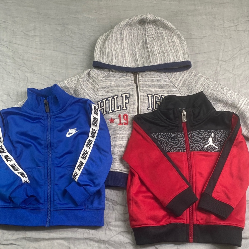 Nike, Tommy Hilfiger, Jordan Track Jacket and Hoodie Bundle Size 12 Months
